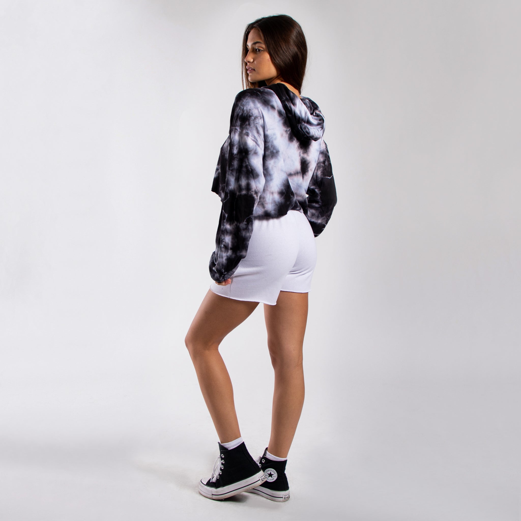 6036TD - Women's Cropped Tie Dye Hoodie-1