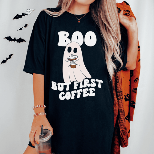 Boo But First Coffee Tee-0